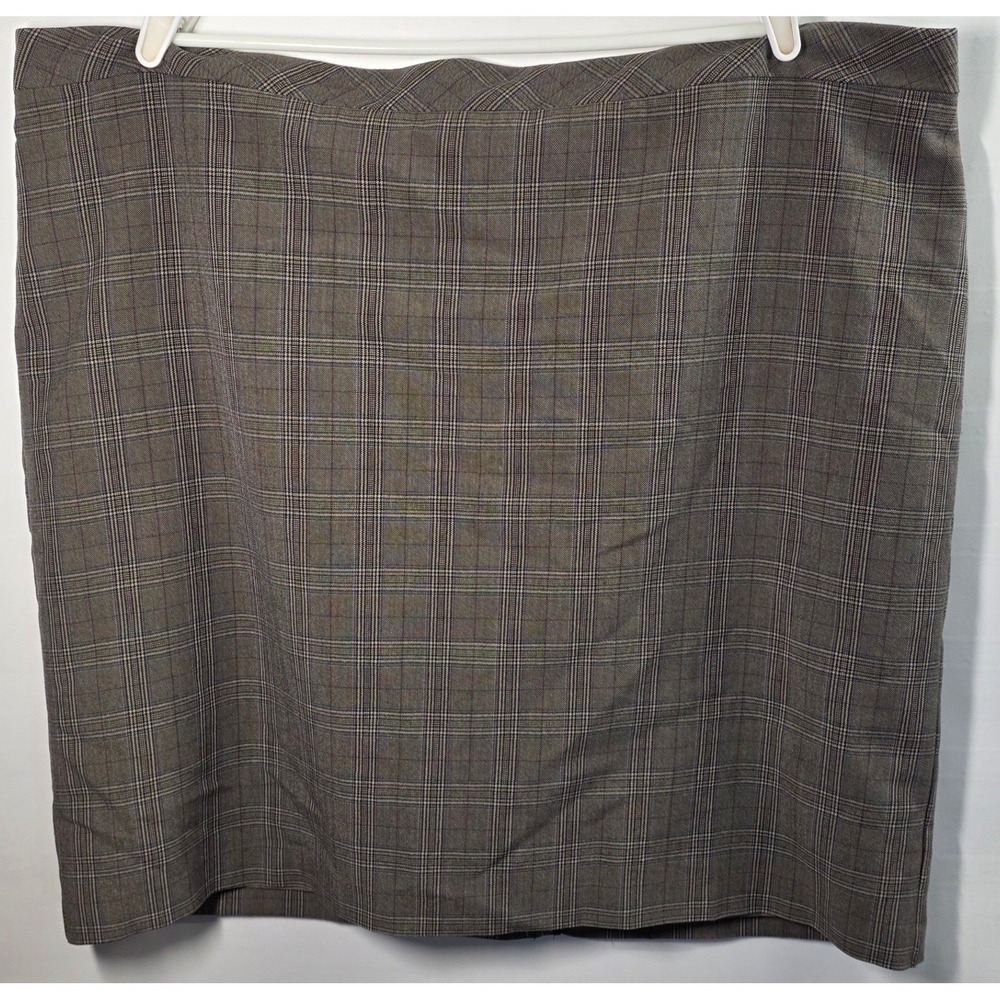 Roz & Ali Woman Plaid Skirt PLus Size 22 Black‎ White Career Office Professional